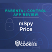 A blue background with images of locks and shields and the text "mSpy Price"