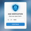 A prompt to verify age online requesting birthday with cybersecurity lock icon