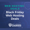 A blue background with images of locks and shields and the text "Black Friday Web Hosting Deals"
