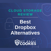 A blue background with locks and the text "Best Dropbox Alternatives"
