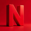 A red background with the big red N to represent Netflix logo