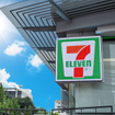 7-Eleven franchise logo sign on building