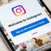 Closeup of Instagram login screen on smartphone