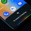 Picture of Google Assistant prompting you to speak into the mic.