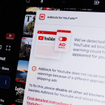 Adblock warning from Adblock for YouTube Chrome browser extension on desktop 