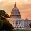 The U.S. House of Representative building at dusk.