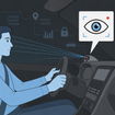 Camera pointing at car driver's face.