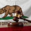 A gavel before the Californian flag.