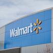 Entrance sign for Walmart.