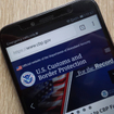 U.S. Customs and Border Protection website displayed on a modern smartphone