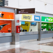 Car rental counters from various rent a car companies in airpot.
