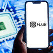 Closeup of Plaid banking app on smartphone