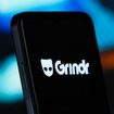 Grindr logo on a smartphone screen.