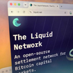 Liquid Network home page open on a browser.