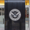 Homeland Security (DHS) seal on the building in Washington, D.C. USA.