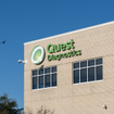 Quest Diagnostics logo on a building.