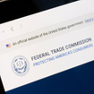 The seal of the Federal Trade Commission (FTC), an independent federal agency that enforces federal competition and consumer protection laws, is seen on its website.
