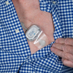 Zio XT adhesive heart ECG monitor on male chest.