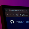 Close-up of a computer screen displaying the Github web interface in dark mode.