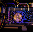 A bitcoin being mined in a computer.