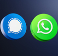 The Signal and WhatsApp icons