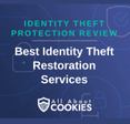 A blue background with images of locks and shields with the text &quot;Identity Theft Protection Review Best Identity Theft Restoration Services&quot; and the All About Cookies logo. 