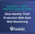 A blue background with images of locks and shields with the text &quot;Identity Theft Protection Review Best Identity Theft Protection With Dark Web Monitoring&quot; and the All About Cookies logo. 