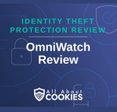 A blue background with images of locks and shields with the text &quot;Identity Theft Protection Review OmniWatch Review&quot; and the All About Cookies logo. 