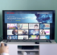 An image concept of a woman streaming Amazon Prime Video on smart TV