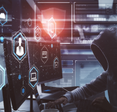 Concept of a hacker targeting a CEO via executive phishing