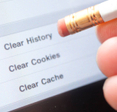 An eraser hovering over clear history button.