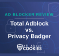 A blue background with images of locks and shields and the text &quot;Total Adblock vs. Privacy Badger&quot;