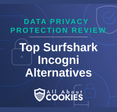 A blue background with images of locks and shields with the text “Data Privacy Protection Review Top Surfshark Incogni Alternatives” and the All About Cookies logo.