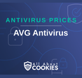 A blue background with images of locks and shields and the text &quot;Antivirus Prices: AVG Antivirus&quot;