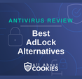 A blue background with images of locks and shields with the text “Best AdLock Alternatives” and the All About Cookies logo.