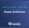 A blue background with images of locks and shields with the text “Avast Antivirus” and the All About Cookies logo.