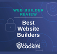 A blue background with images of locks and shields and the text &quot;Best Website Builders&quot;