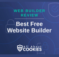 A blue background with images of locks and shields and the text &quot;Best Free Website Builder&quot;