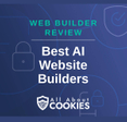 A blue background with images of locks and shields and the text &quot;Best AI Website Builders&quot;