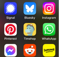 iPhone apps with Bluesky featured among other social networking and messaging apps