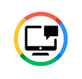 Google popup concept of Google circle around computer with a popup blurb
