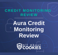 A blue background with images of locks and shields and the text &quot;Aura Credit Monitoring&quot;