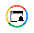 Circle of Google colors with a black and white concept of alerts