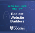 A blue background with images of locks and shields and the text &quot;Easiest Website Builders&quot;