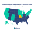 Map of States Where Age Verification Laws Are In Place