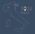 Milano-Cortina 2026 Winter Games map of Italy