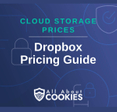 A blue background with locks and the text "Dropbox Pricing Guide"
