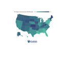 Map of the United States showing where fraud rates are increasing.