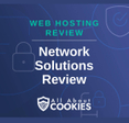 A blue background with locks and the text "Network Solutions Review"