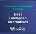 A blue background with locks and the text "Best Bitwarden Alternatives"